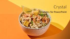  Presentation with noodles thai food pad thai - PPT theme featuring asian-street-food-pad-thai background and a yellow colored foreground
