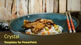  Presentation with rice - Audience pleasing PPT layouts consisting of asian-style-caramel-pork backdrop and a tawny brown colored foreground