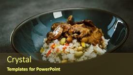  Presentation with rice - Slide deck featuring asian-style-caramel-pork background and a tawny brown colored foreground