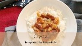  Presentation with rice - Slide deck featuring asian-style-caramel-pork background and a coral colored foreground