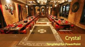  Presentation with kathmandu - Presentation enhanced with asian style restaurant in kathmandu background and a tawny brown colored foreground