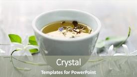  Presentation with high tea - Audience pleasing PPT layouts consisting of asian style tea cup backdrop and a gray colored foreground