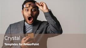  Presentation with collage of retro camera - Audience pleasing theme consisting of asian-surprised-businessman-screaming backdrop and a coral colored foreground