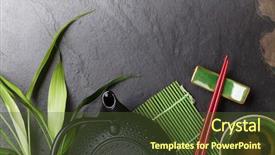  Presentation with tea - Beautiful PPT layouts featuring asian tea and teapot backdrop and a tawny brown colored foreground