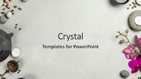  Presentation with spa concept - Beautiful PPT layouts featuring asian tea set and spa backdrop and a light gray colored foreground