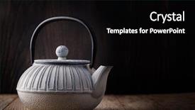  Presentation with teapot - Amazing PPT theme having asian teapot isolated on white background backdrop and a black colored foreground