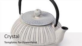  Presentation with teapot - PPT layouts having asian teapot isolated on white background background and a light gray colored foreground