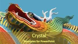  Presentation with chinese dragon - PPT theme enhanced with asian temple dragon background and a tawny brown colored foreground