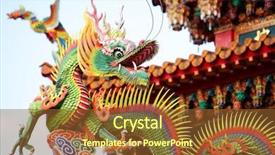  Presentation with chinese dragon - Slide deck consisting of asian temple dragon background and a tawny brown colored foreground