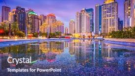  Presentation with washington dc city skyline - Slide set enhanced with asian theatre - taichung taiwan city skyline background and a ocean colored foreground