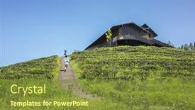  Presentation with stairs - Amazing presentation having asian-traveling-woman-walk backdrop and a tawny brown colored foreground