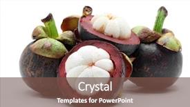  Presentation with mangosteen - Amazing PPT layouts having asian tropical mangosteen fruit backdrop and a tawny brown colored foreground