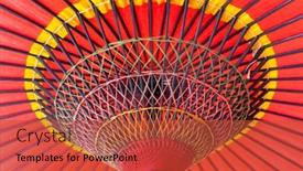  Presentation with umbrella - Presentation design consisting of asian-umbrella-detail-handmade-decorated background and a  colored foreground