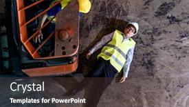  Presentation with safety first - Beautiful presentation design featuring asian-warehouse-manager-lying-down backdrop and a tawny brown colored foreground