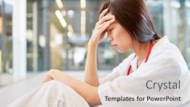  Presentation with nurse stress - Amazing theme having asian-woman-as-a-nurse backdrop and a lemonade colored foreground