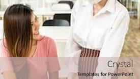  Presentation with online payment - PPT theme having asian-woman-customer-make-contactless background and a soft green colored foreground