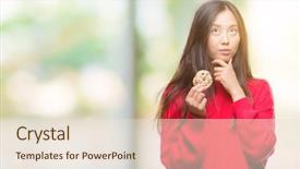  Presentation with chocolate chip cookie - Cool new theme with asian woman eating chocolate chip backdrop and a  colored foreground
