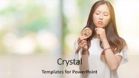  Presentation with chocolate chip cookie - Cool new presentation theme with asian woman eating chocolate chip backdrop and a  colored foreground