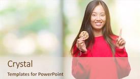  Presentation with chocolate chip cookie - Cool new theme with asian woman eating chocolate chip backdrop and a lemonade colored foreground