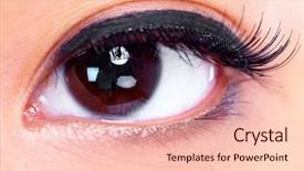  Presentation with ophthalmology - Cool new PPT theme with asian woman eye ophthalmology vision health backdrop and a lemonade colored foreground