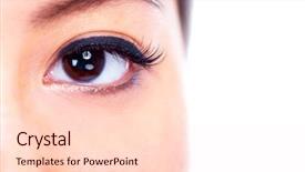  Presentation with ophthalmology - Amazing slide deck having asian woman eye ophthalmology vision backdrop and a lemonade colored foreground