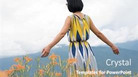  Presentation with free - PPT layouts with asian-woman-feel-free background and a seafoam green colored foreground