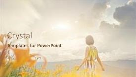  Presentation with free - Presentation design enhanced with asian-woman-feel-free background and a cream colored foreground