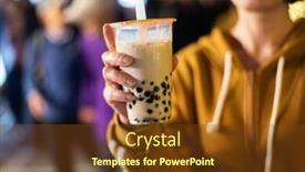  Presentation with bubble tea - PPT theme having famous taiwanese bubble milk tea background and a tawny brown colored foreground