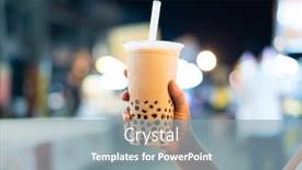  Presentation with bubble tea - Presentation design consisting of famous taiwanese bubble milk tea background and a light blue colored foreground