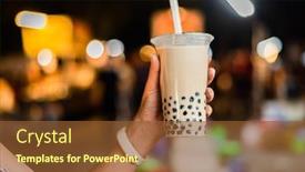  Presentation with bubble tea - Beautiful PPT theme featuring famous taiwanese bubble milk tea backdrop and a tawny brown colored foreground