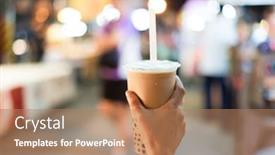  Presentation with bubble milk tea - Theme having asian-woman-holding-the-famous background and a coral colored foreground