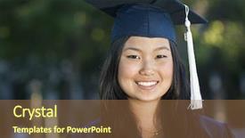  Presentation with graduation - PPT theme having asian woman in graduation cap background and a tawny brown colored foreground