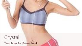  Presentation with asian music - Presentation theme enhanced with asian woman listening to music on white background background and a lemonade colored foreground