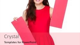  Presentation with red banner - Theme consisting of asian woman pair of red banner background and a red colored foreground