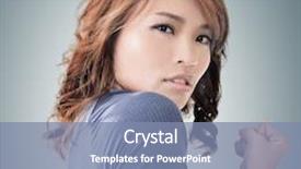  Presentation with strong - Slide deck enhanced with asian woman portrait concept of strong power confident etc background and a seafoam green colored foreground