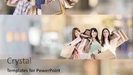  Presentation with web - Beautiful presentation design featuring asian woman shopping collection from 7 different people good for web advertisement or the bar backdrop and a coral colored foreground