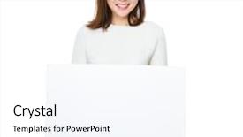  Presentation with show - Cool new slide set with asian woman show with placard backdrop and a sky blue colored foreground