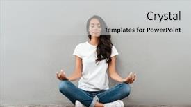  Presentation with asian - PPT theme enhanced with asian woman sitting in yoga background and a light gray colored foreground