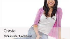  Presentation with smiling paramedic sitting in ambulance - Audience pleasing presentation consisting of asian woman smiling and sitting backdrop and a  colored foreground