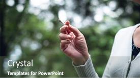  Presentation with smoking - Presentation theme enhanced with asian woman smoking in the outdoor forest background and a tawny brown colored foreground