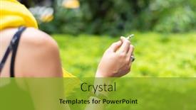  Presentation with public - PPT theme consisting of asian-woman-smoking background and a gold colored foreground