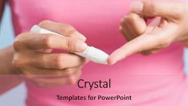  Presentation with medical procedure simulation using blood - Colorful PPT theme enhanced with asian woman use a blood backdrop and a coral colored foreground