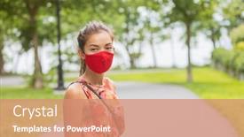  Presentation with public transport - Slides consisting of asian-woman-wearing-facial-covering background and a coral colored foreground