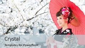  Presentation with kimono - Amazing PPT layouts having asian woman wearing traditional japanese backdrop and a lemonade colored foreground