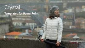  Presentation with umbrella - Beautiful theme featuring asian-woman-with-an-umbrella backdrop and a gray colored foreground