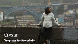  Presentation with weather - PPT theme featuring asian-woman-with-an-umbrella background and a wine colored foreground