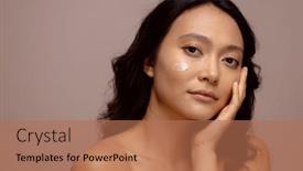  Presentation with dark skin - Slide set having asian-woman-with-dark-hair and a coral colored foreground