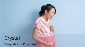  Presentation with pregnant labor - PPT layouts featuring asian woman with labor pain background and a  colored foreground
