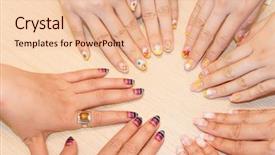  Presentation with nail - Audience pleasing slides consisting of asian women's hand with nail arts backdrop and a lemonade colored foreground