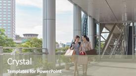  Presentation with movements of women in asia - Cool new presentation theme with asian women shopping and walking backdrop and a  colored foreground